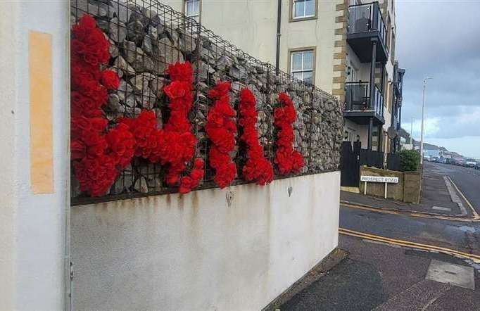 Floral tributes were left along Sandgate Esplanade at the junction with Prospect Road