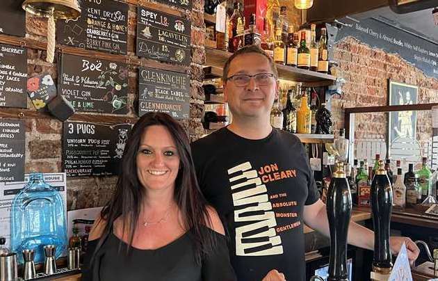 Owners of Donna's Ale House in Sittingbourne High Street Donna and James Hartridge. Picture: Megan Carr