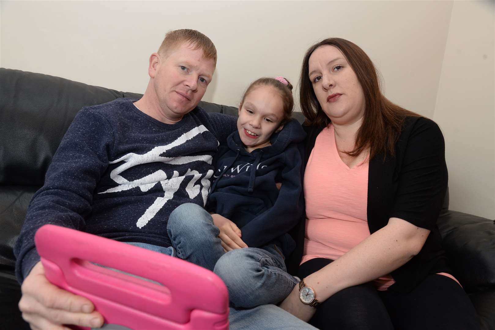 Lee Moore, Emma Appleby and daughter Teagan