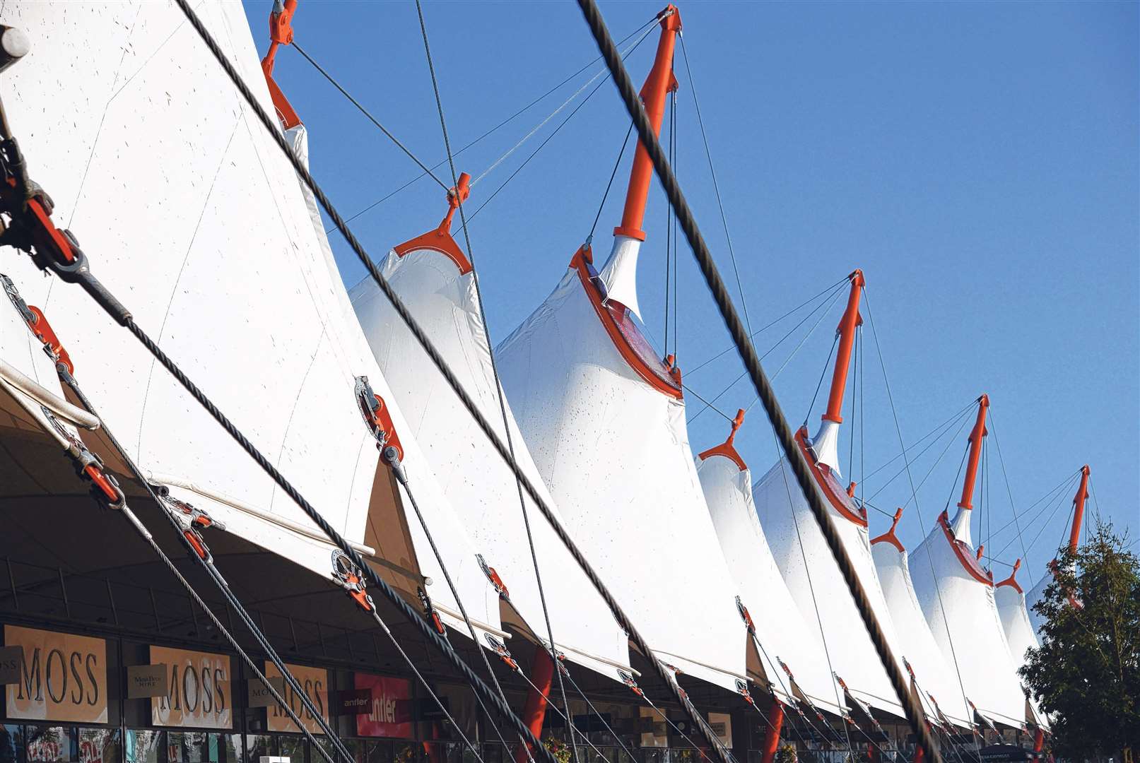 The familiar roof of the Ashford Designer Outlet