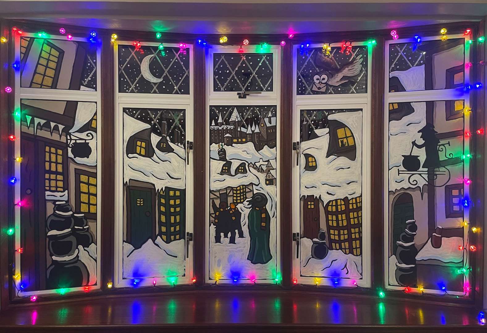 The festive painted display for 2024 in the King household, Rochester. Picture: Janita King