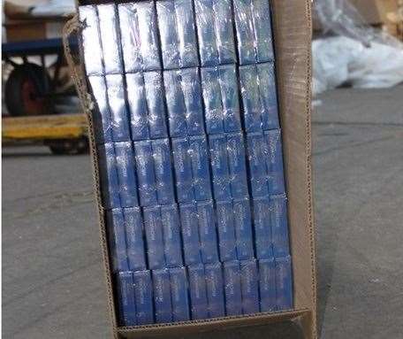 Cigarettes inside one of the boxes recovered by Border Force officers