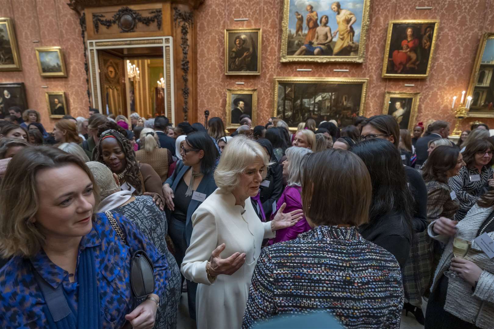 Camilla hosted a reception raising awareness of the campaign against violence towards women and girls (Kin Cheung/PA)