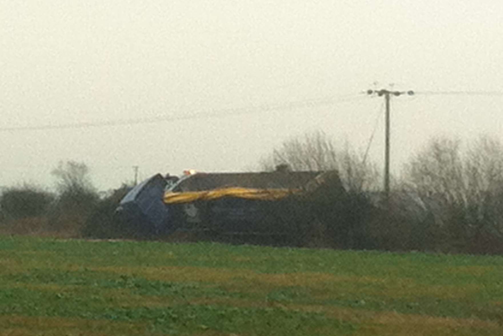 A picture of the 44-tonne truck which has been partially recovered