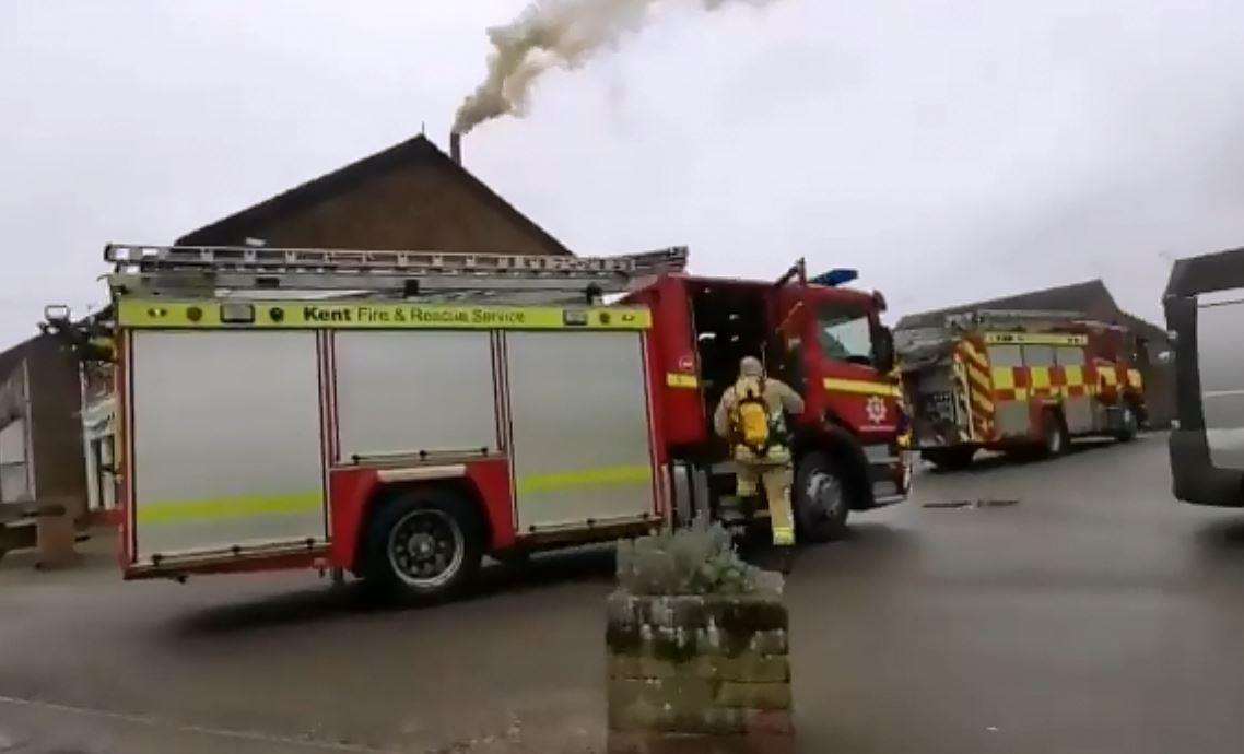Firefighters are at The Paddock in Maidstone Road, Paddock Wood. Image RB Photography