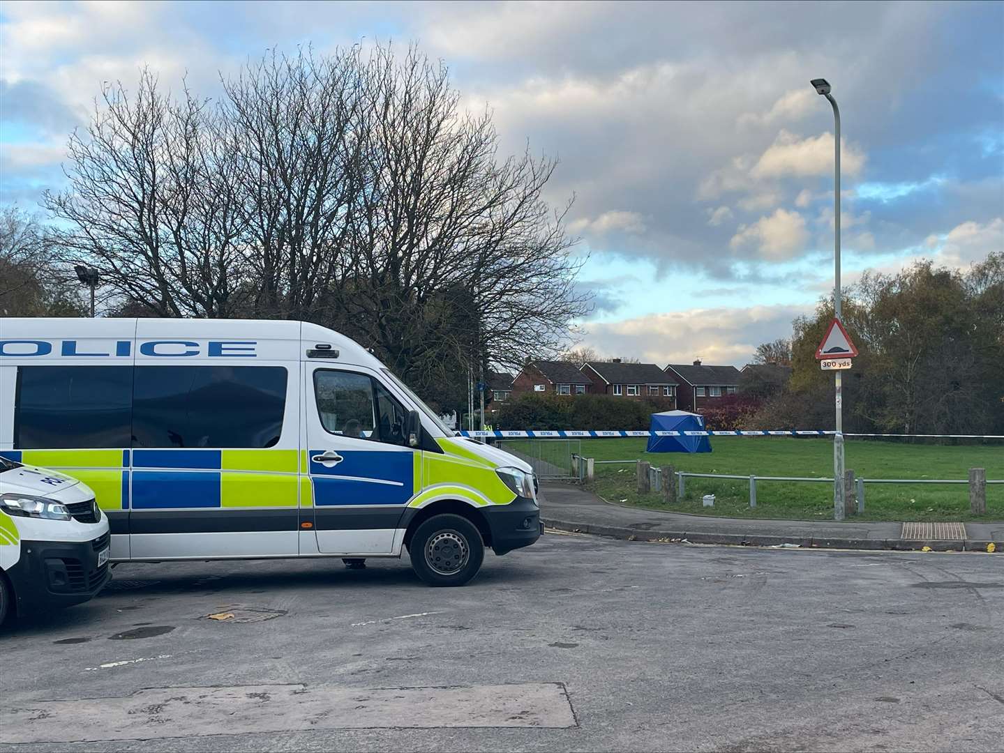 A police cordon at Stowlawn playing fields (Stephanie Wareham/PA)