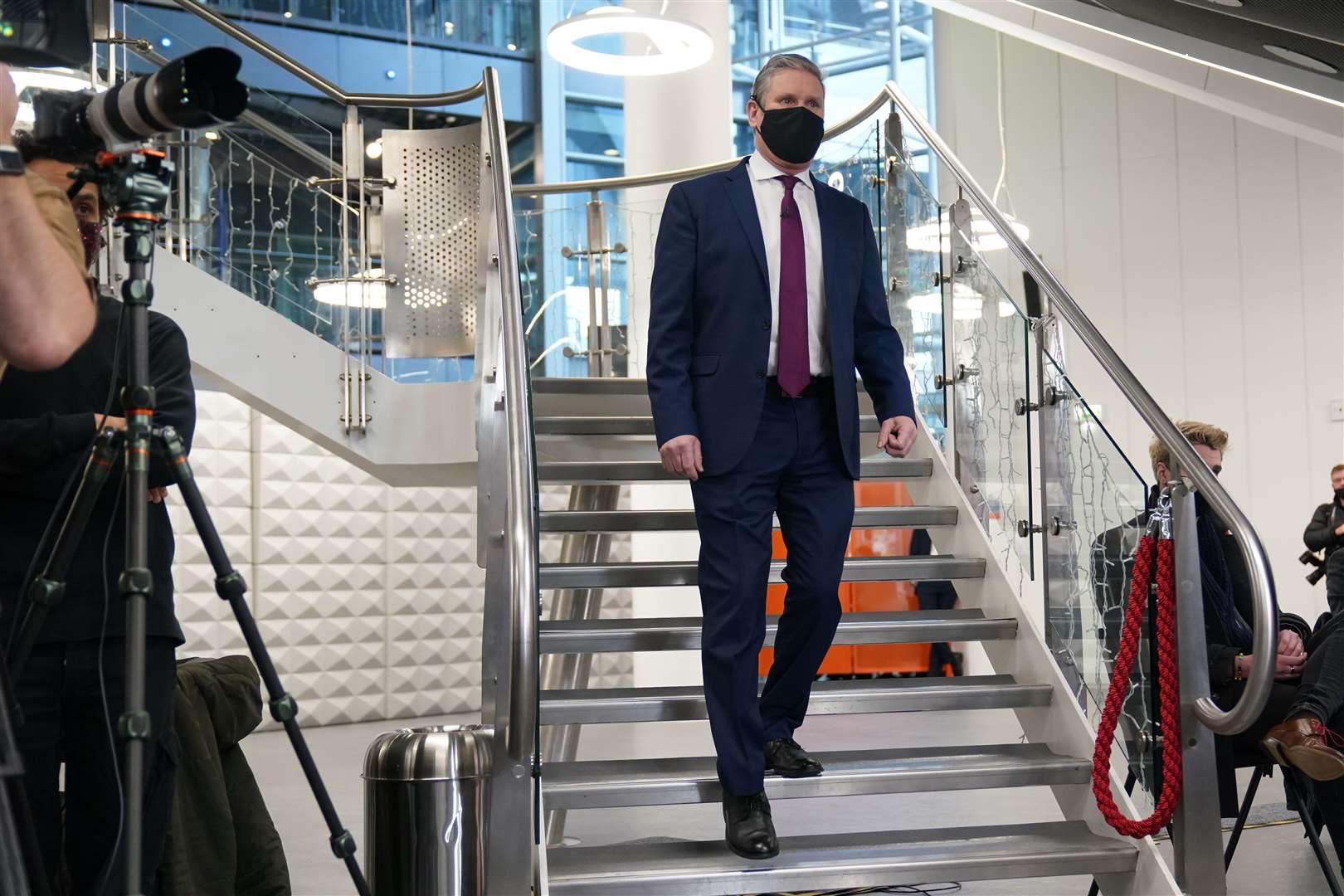 Labour leader Sir Keir Starmer arrives to deliver his speech at Millennium Point in Birmingham (Jacob King/PA)