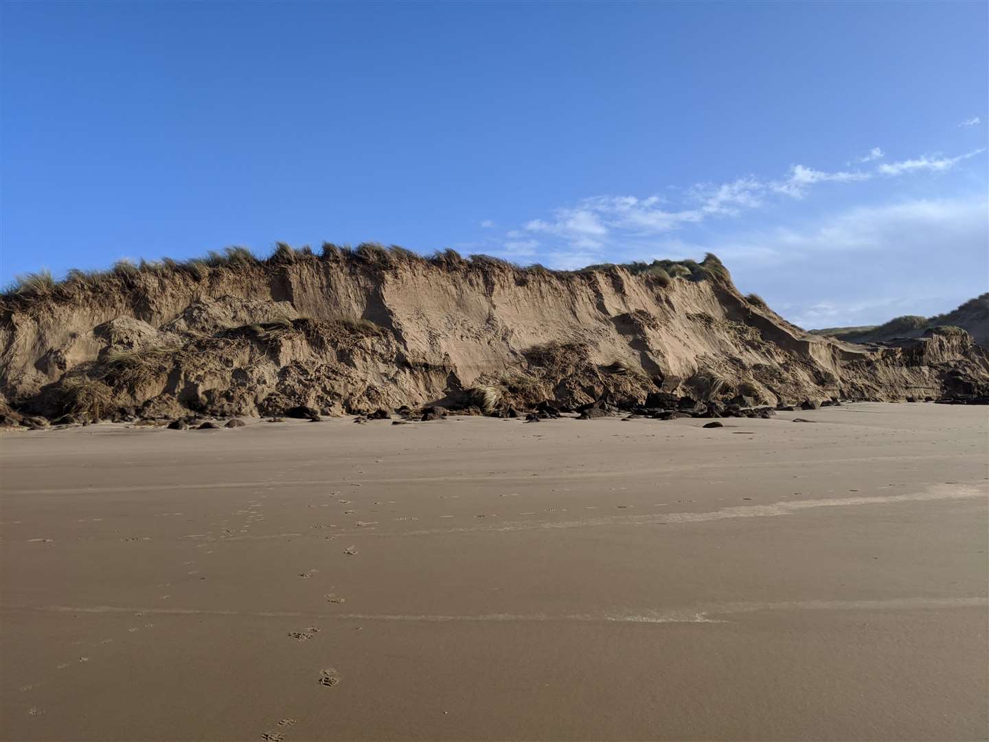 Damaged to the dune cliffs at Formby from Storm Ciara in February (Isabelle Spall/National Trust/PA)