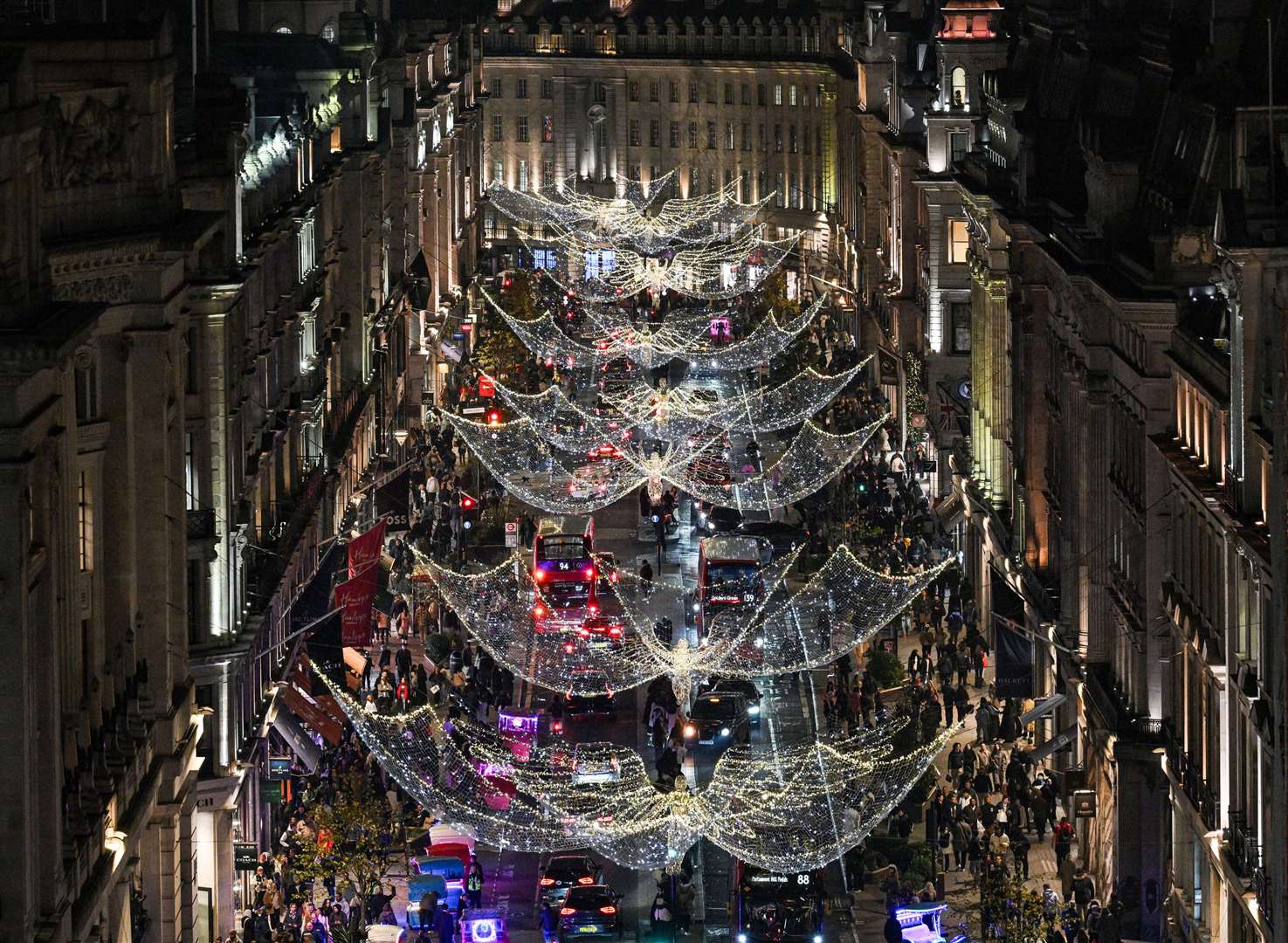 The spectacular Spirit Of Christmas in London’s West End marked the 70th anniversary of Regent Street’s festive displays (Jack Hall/PA)