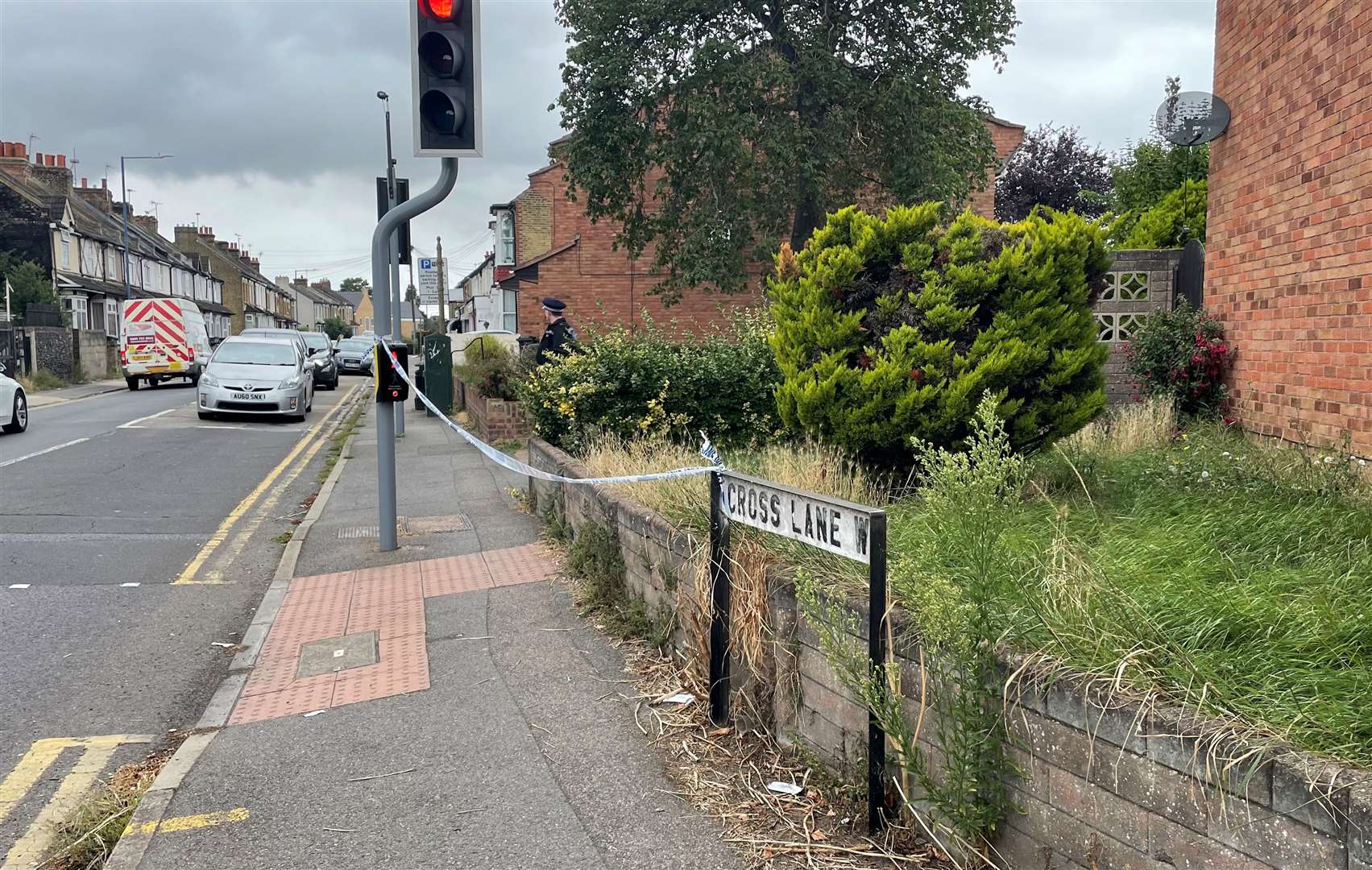 Cross Lane West was cordoned off by police