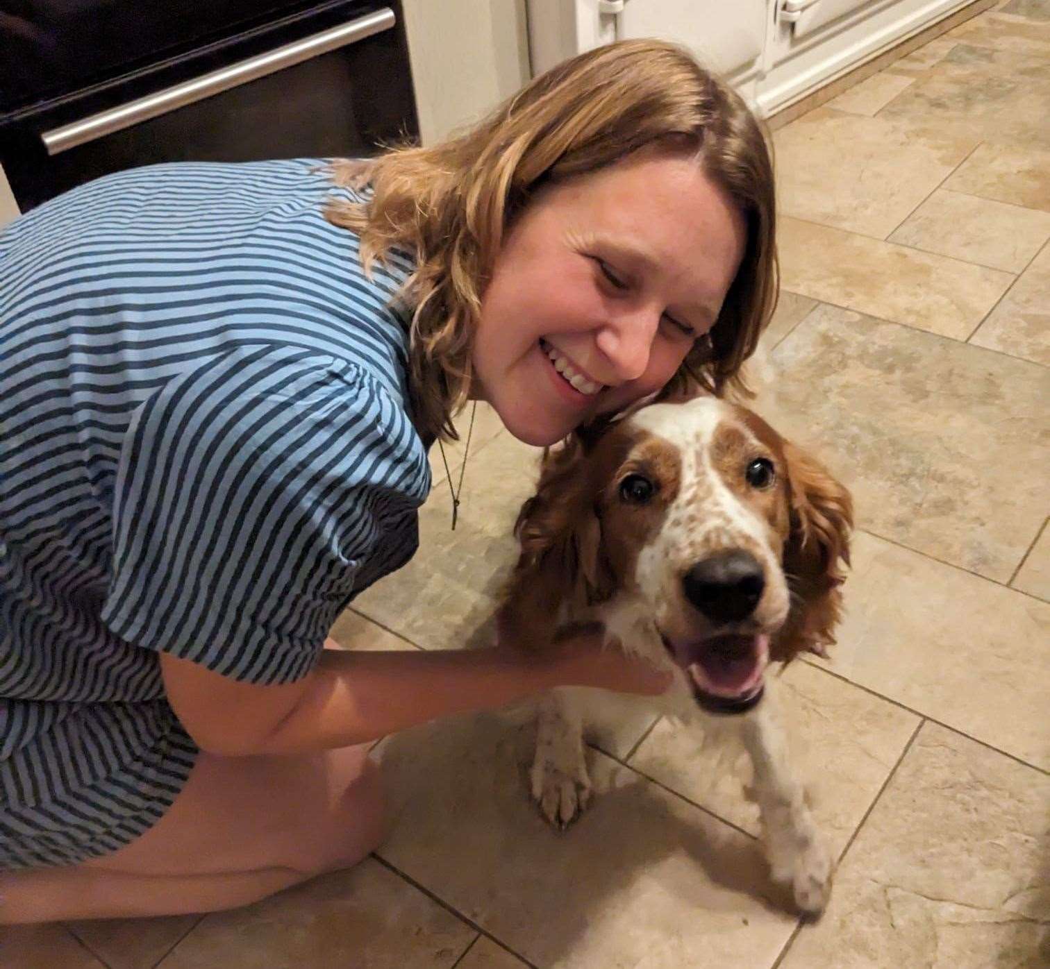 Nicola Patterson was reunited with her dog Phoebe who had been missing for 11 days. Picture: Nicola Patterson