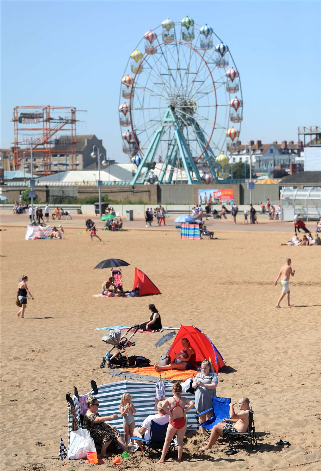 Beachgoers were well spaced out in Skegness (Mike Egerton/PA)