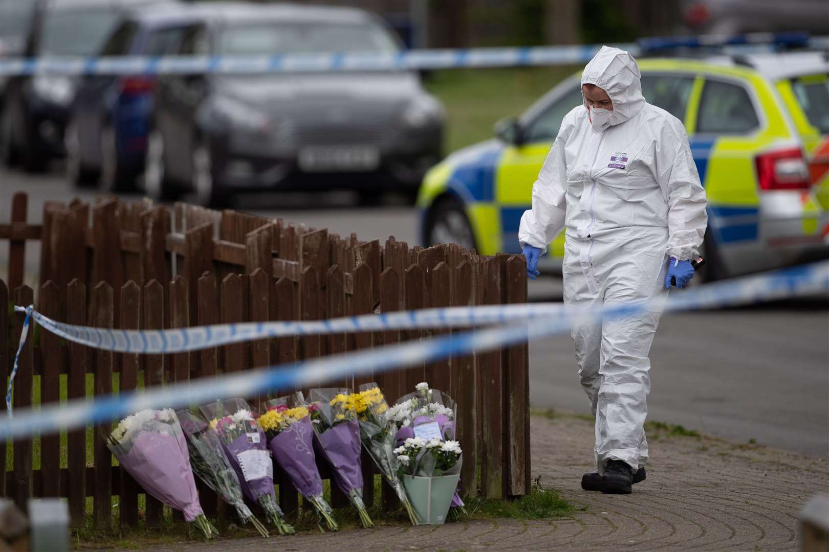 Flowers were left at the scene (Joe Giddens/PA)