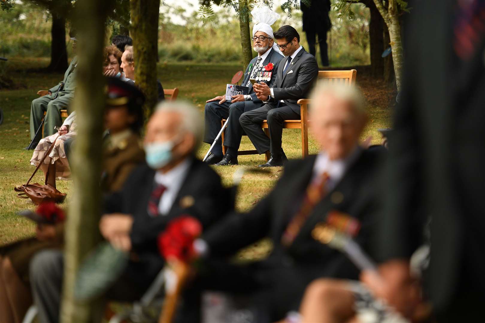 The national service of remembrance was held at the National Memorial Arboretum in Alrewas, Staffordshire (Oli Scarff/PA)