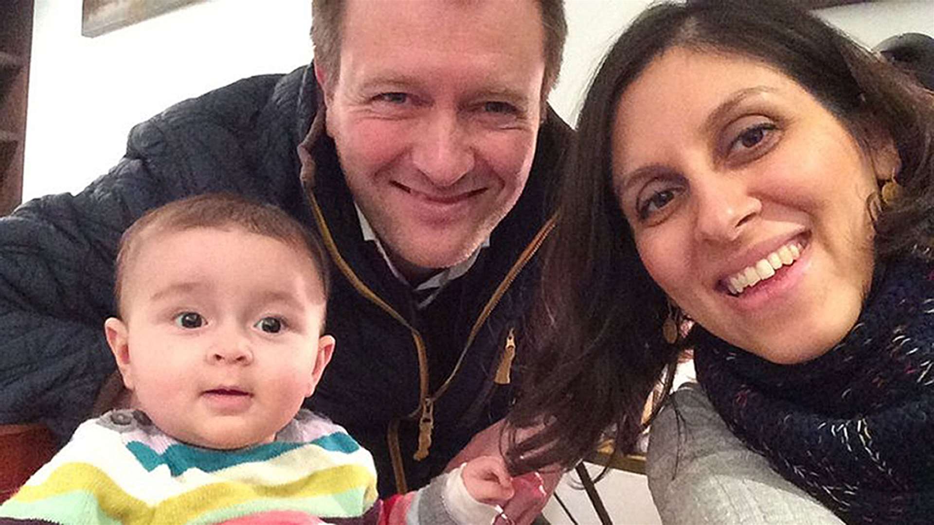 Nazanin Zaghari-Ratcliffe with her husband Richard Ratcliffe and their daughter Gabriella (Family handout)