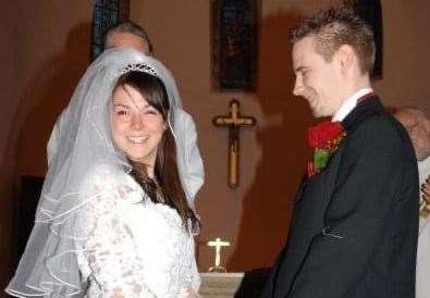 Mary Tilling's wedding day at St Joseph’s. She is campaigning to keep the Folkestone church open. Picture: Mary Tillings