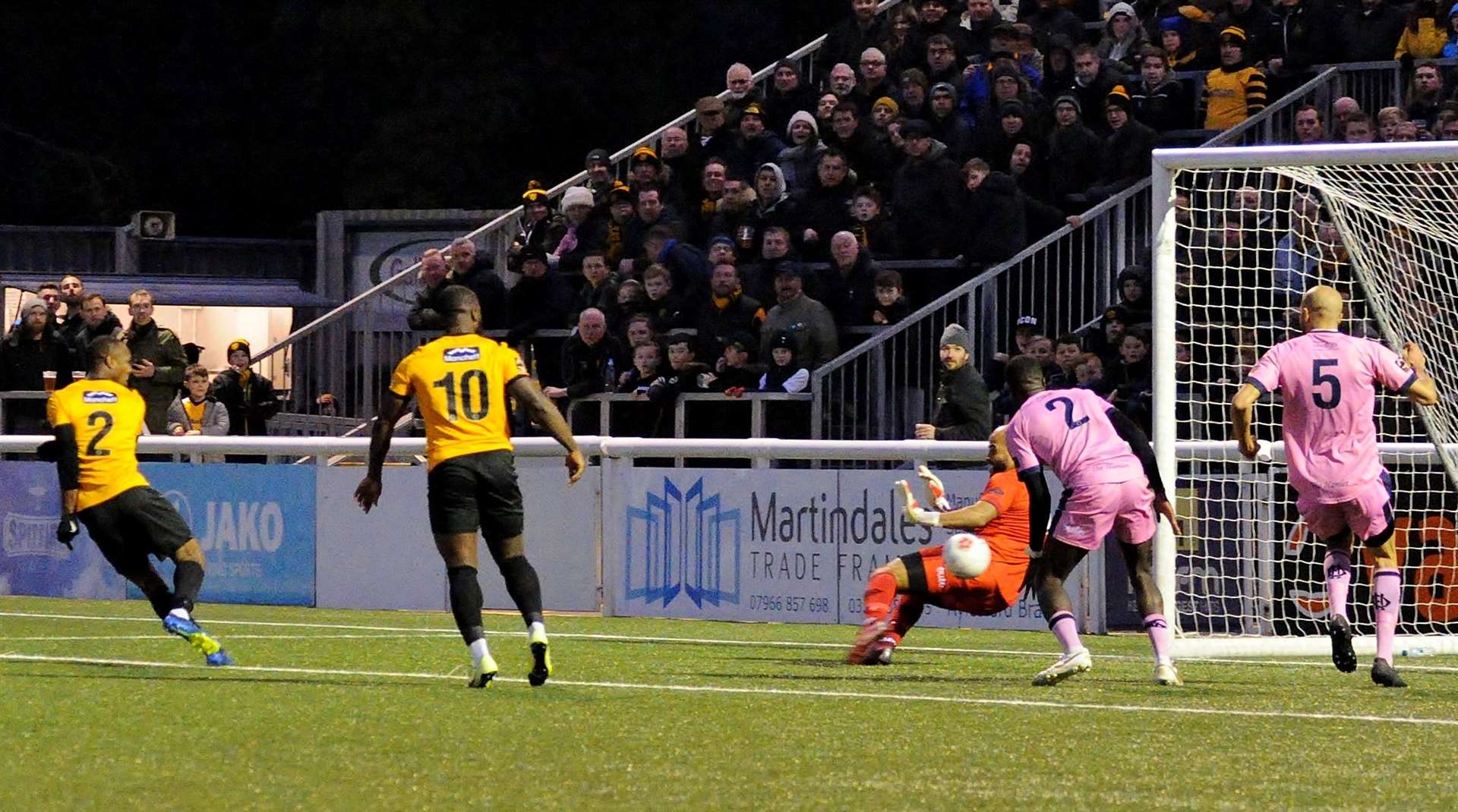 Gavin Hoyte scores against Dulwich Picture: Steve Terrell (25507160)