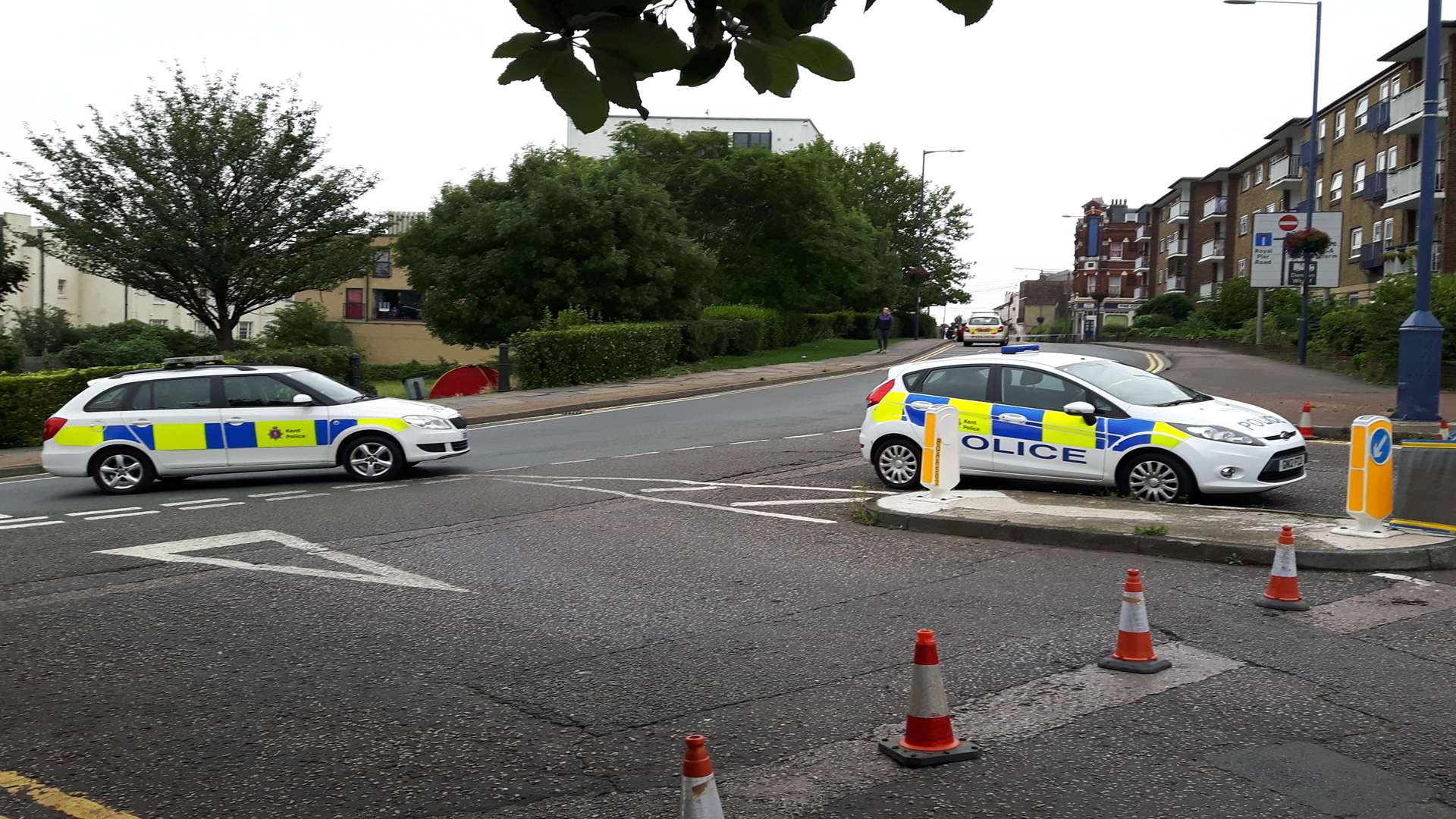 The Terrace was closed to traffic and part of it was cordoned off