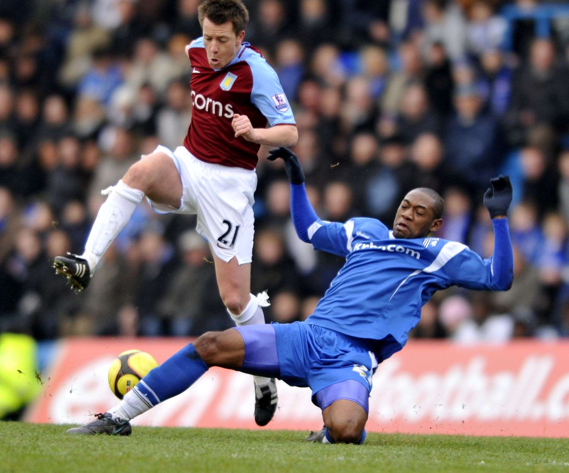 Nicky Shorey in action against the Gills for Aston Villa Picture: Barry Goodwin