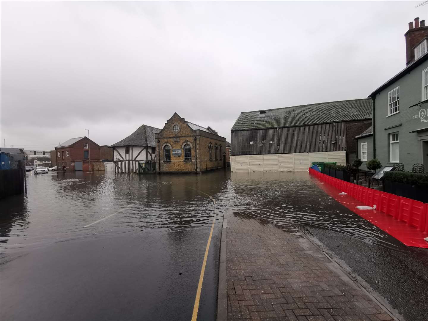 Barriers have been placed outside the Quay restaurant