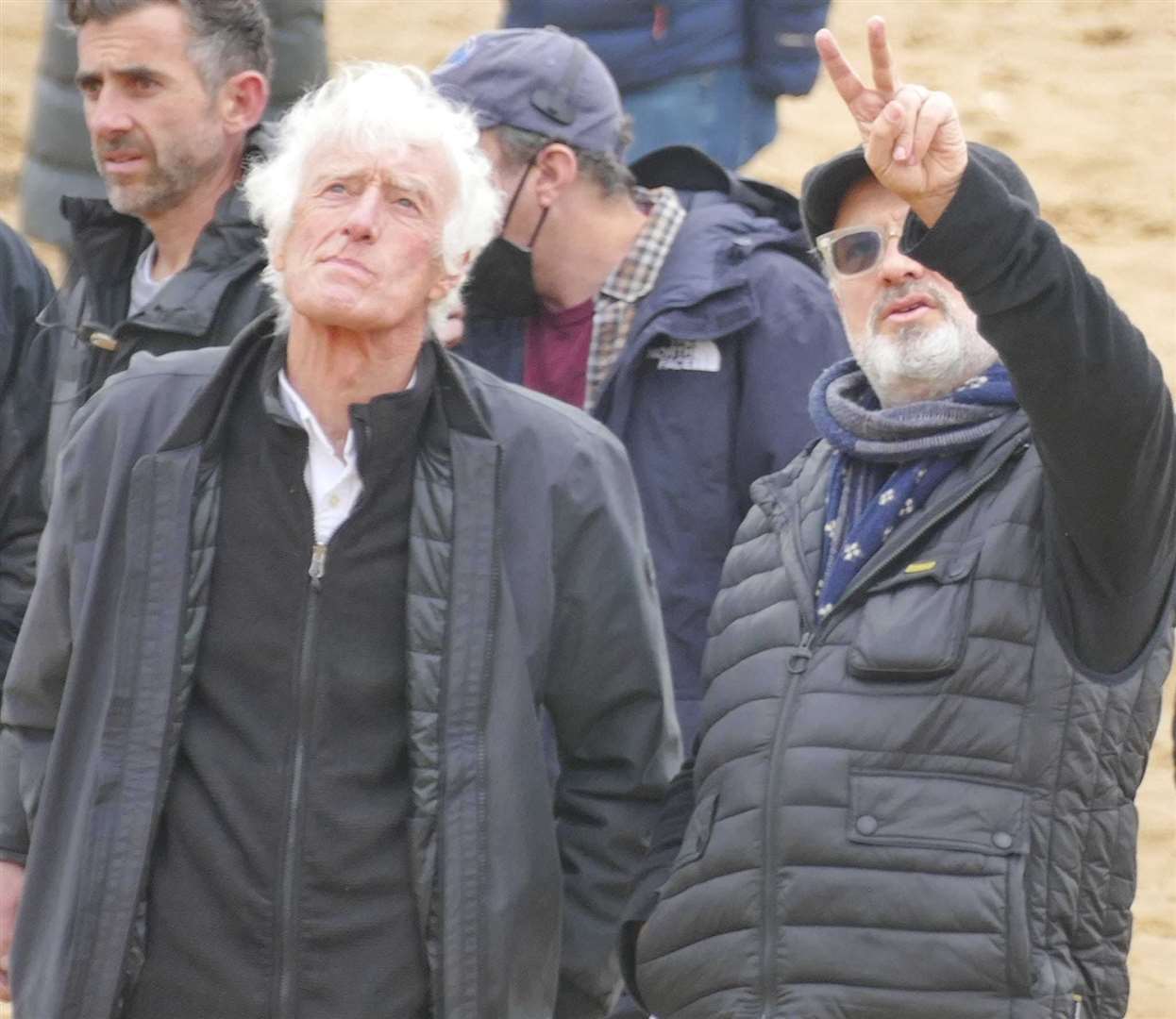 Cinematographer Roger Deakins and director Sam Mendes survey the scene on Margate seafront. Picture: Frank Leppard