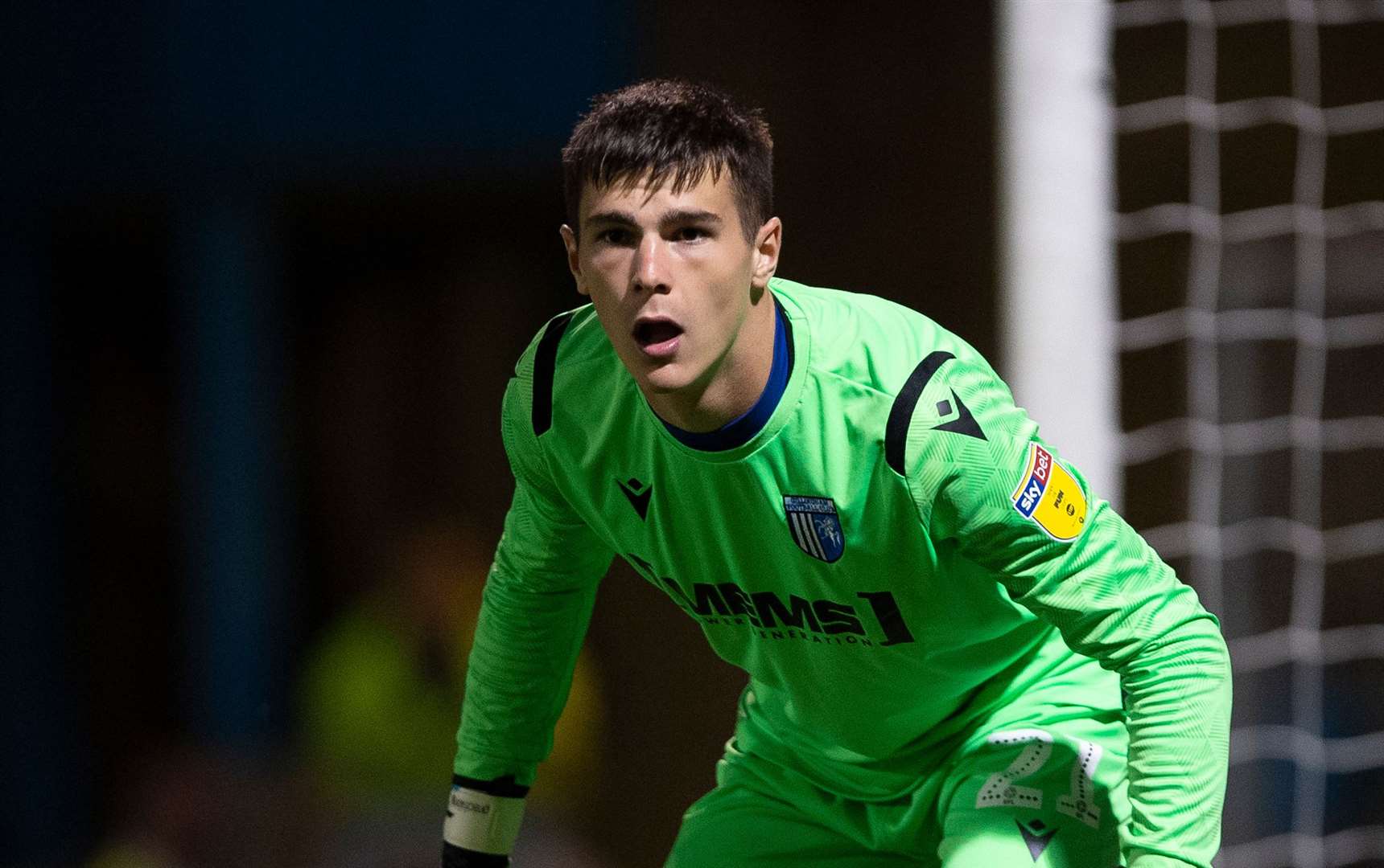 Joe Walsh made his Gills debut in the game against Colchester in the EFL Trophy Picture: Ady Kerry