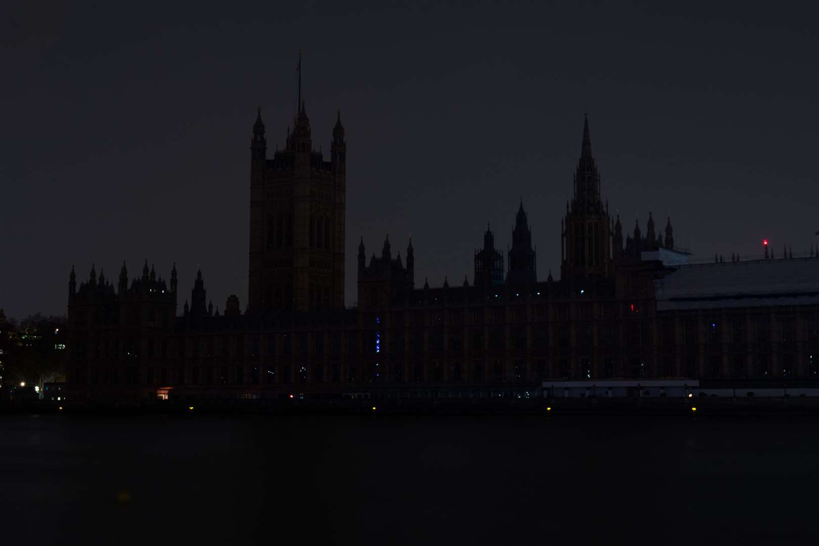 Lights turned off at the Houses of Parliament in 2019 (PA)