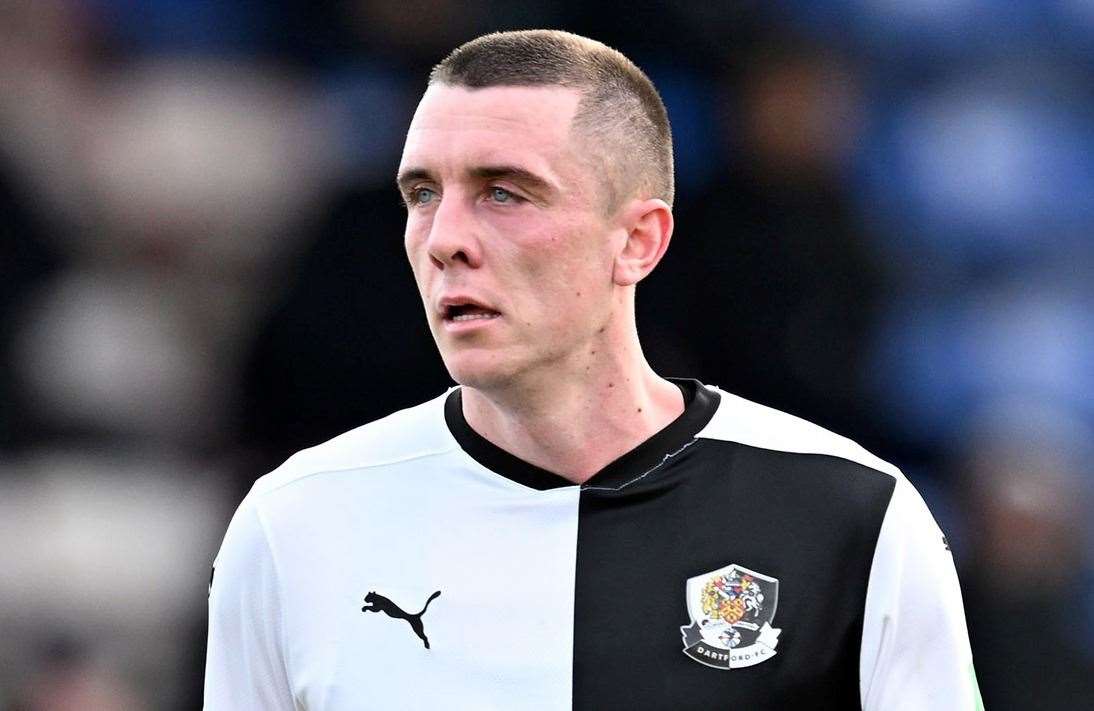 Dartford’s Paul Rooney - came off injured in the second half against Aveley. Picture: Keith Gillard