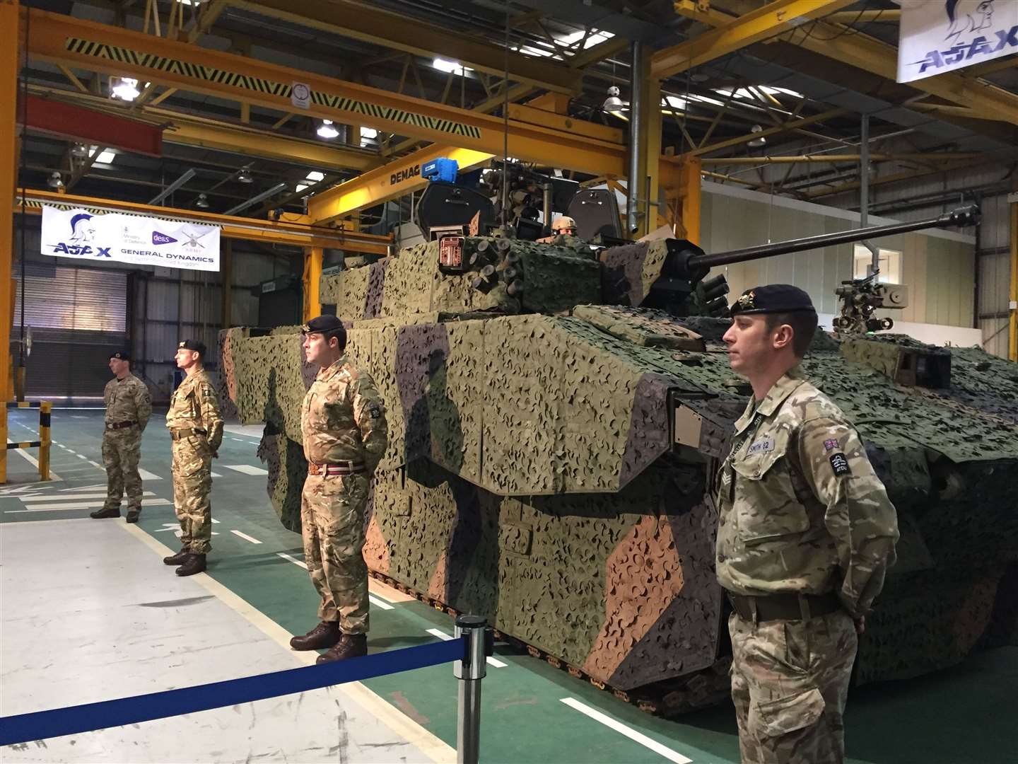 The General Dynamics Ajax tank at its production facility near Merthyr Tydfil, South Wales (Benjamin Wright/PA)