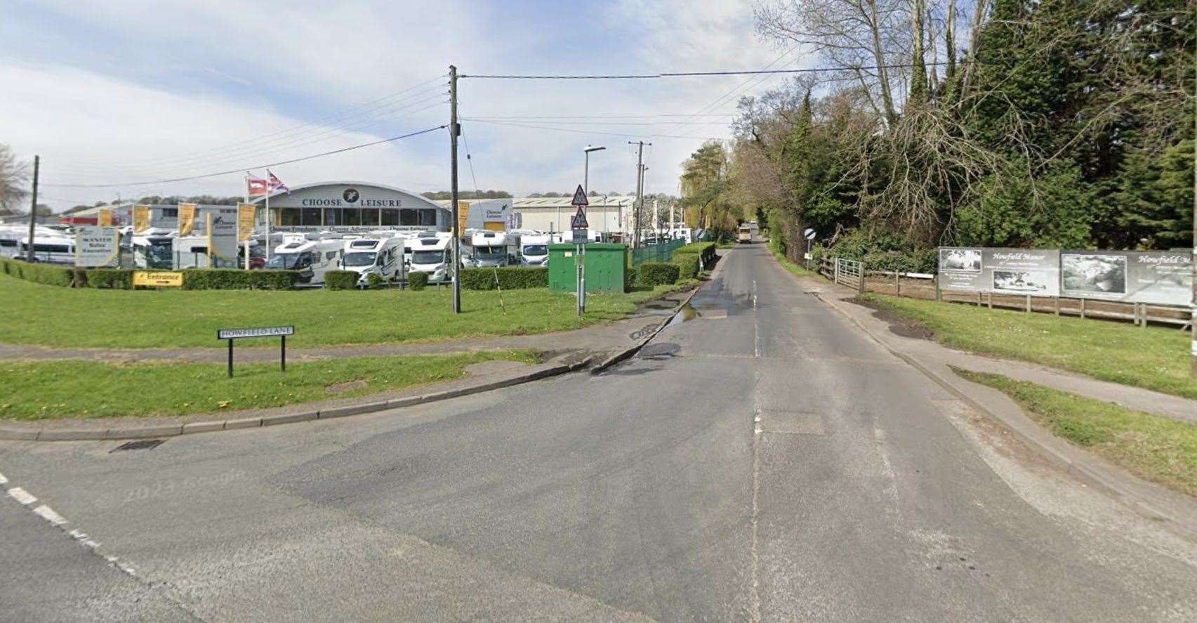 A man was taken to hospital after his van overturned on the A28 in Chartham. Picture: Google