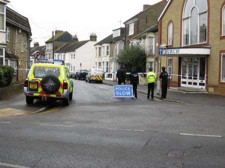 Police have taped off Strode Crescent in Sheerness after an incident