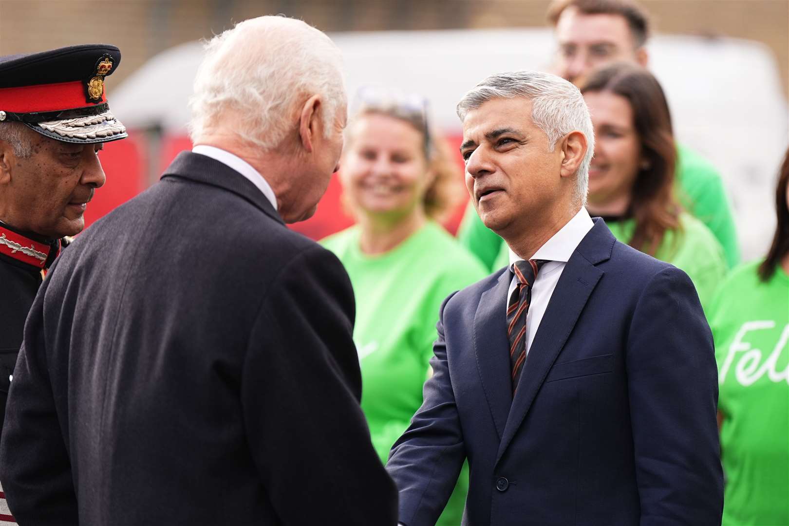 Mayor of London Sadiq Khan greets the King (Aaron Chown/PA)