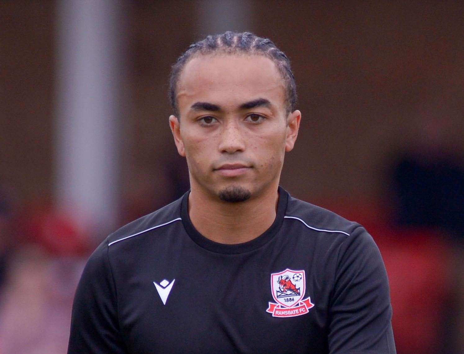 Ramsgate midfielder TJ Jadama - got their third goal against Herne Bay. Photo: Stuart Watson