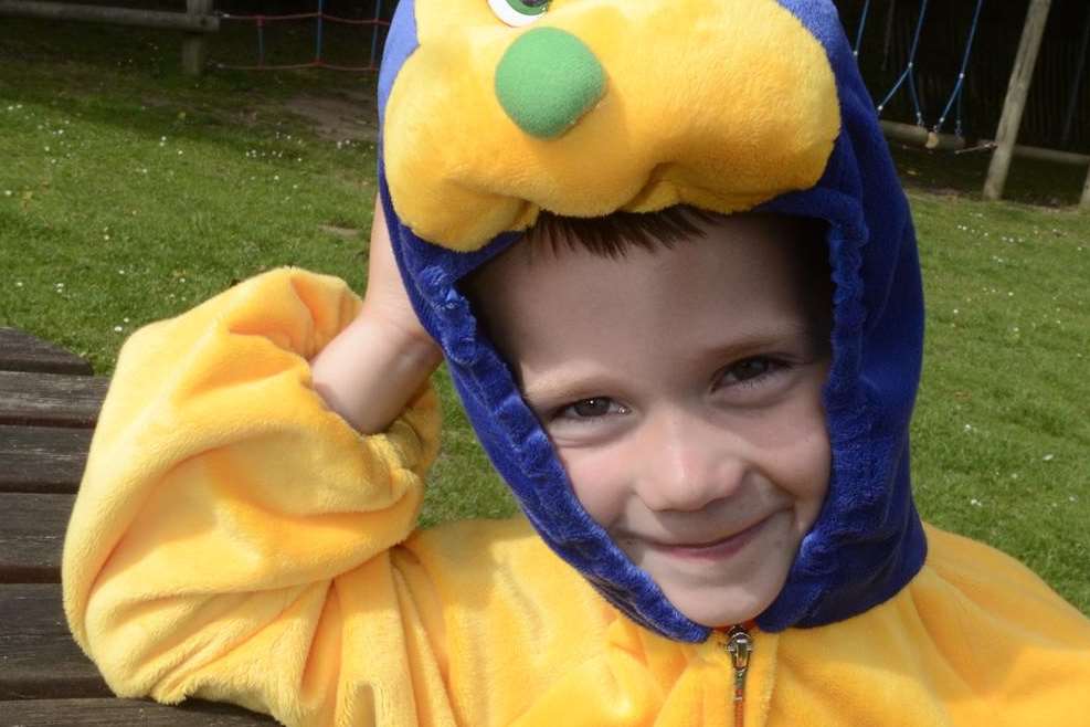 Five-year-old Max looking insect-like at the Ugly Bug Ball.