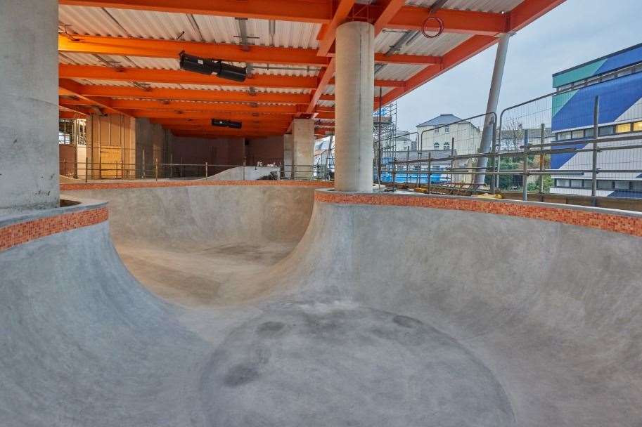 Inside the skate park