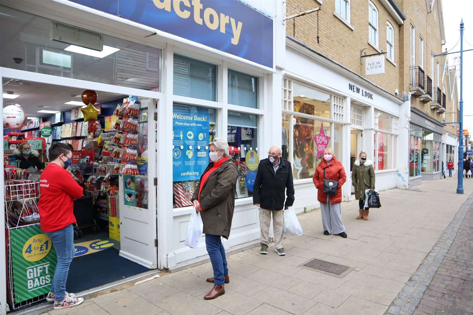 Queuing up outside the Card Factory in Sheerness High Street