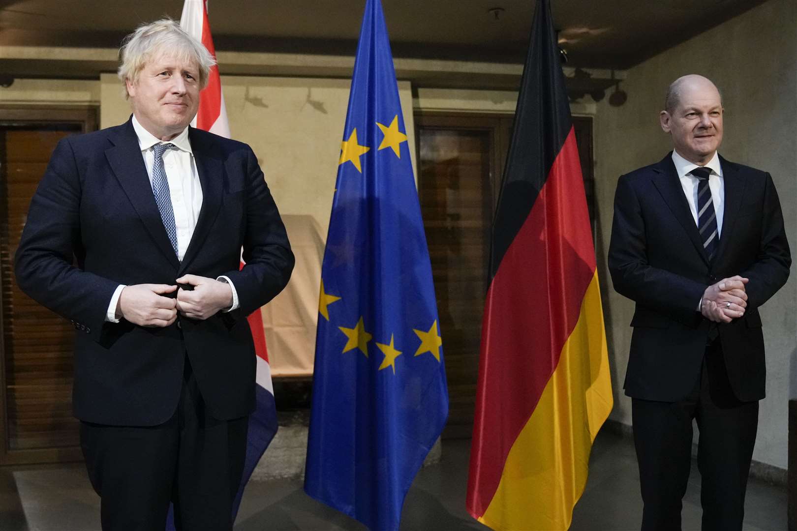 Prime Minister Boris Johnson and German Chancellor Olaf Scholz (Matt Dunham/PA)