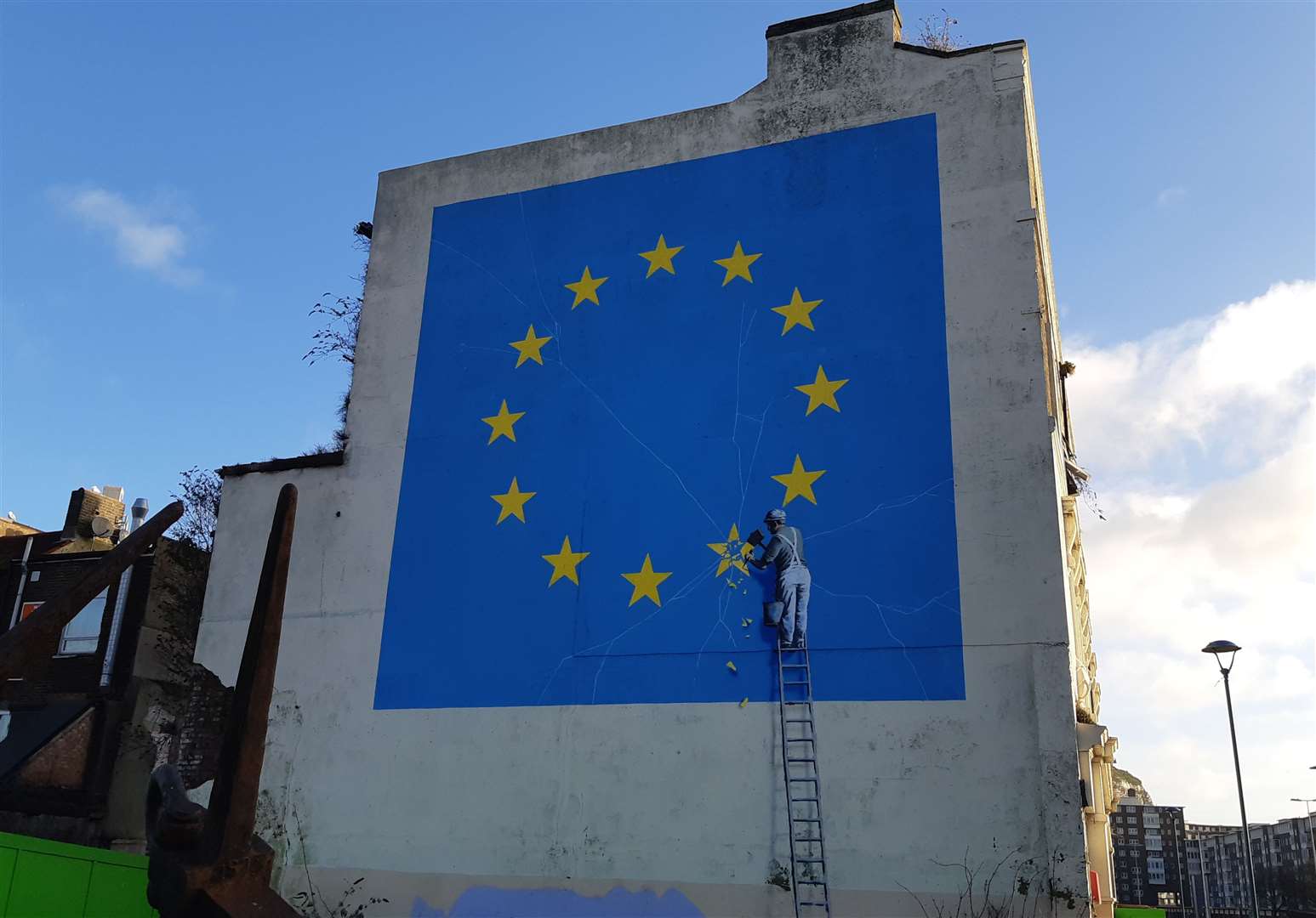 Symbol of Brexit, the Banksy Mural in Dover