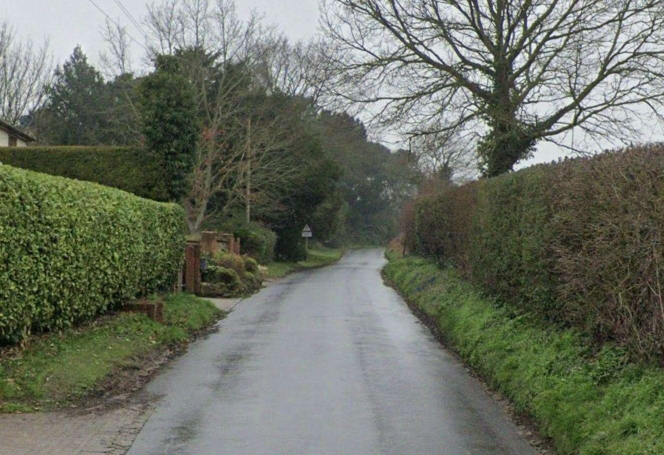 A woman has died and a child has been injured after they were hit by a car in Church Hill, Charing Heath. Picture: Google