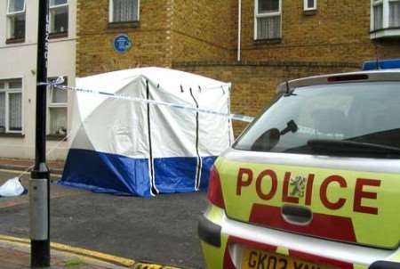 Police have cordoned off the scene of the stabbing in Love Lane