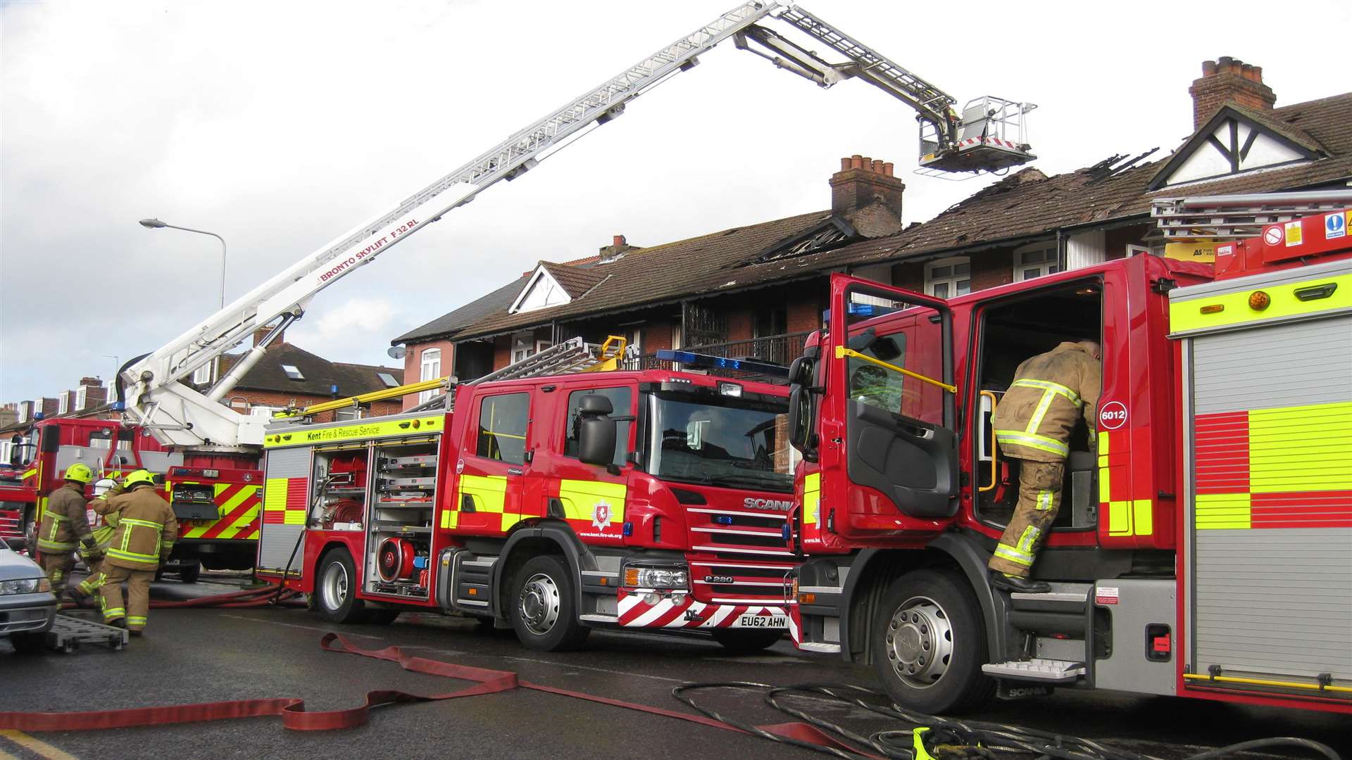 Firefighters tackle a serious blaze