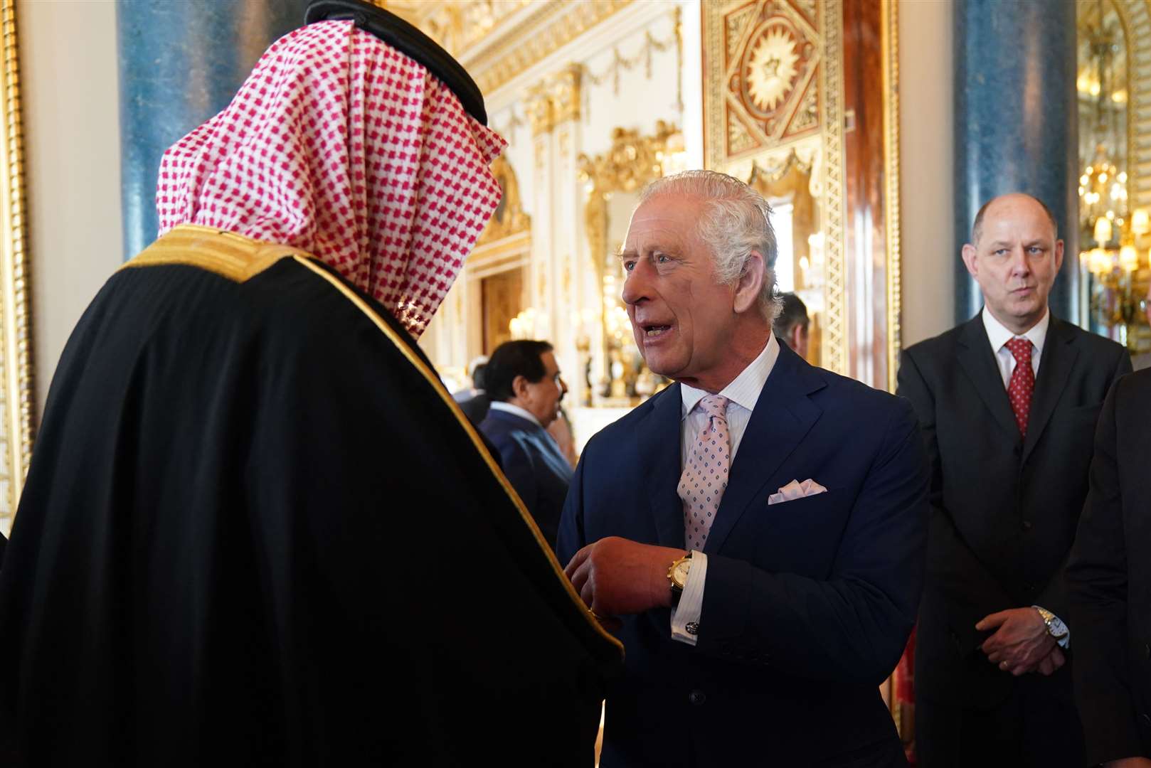 The King speaks to guests (Jacob King/PA)