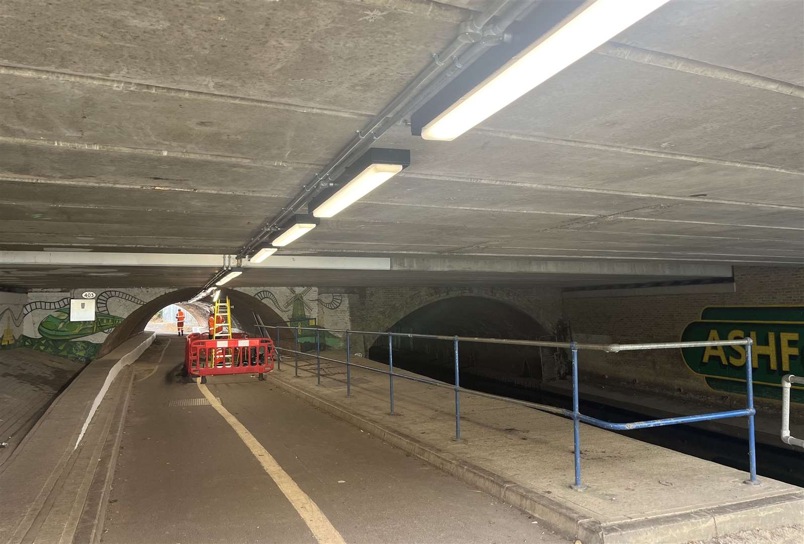 New lighting has been installed in the underpass