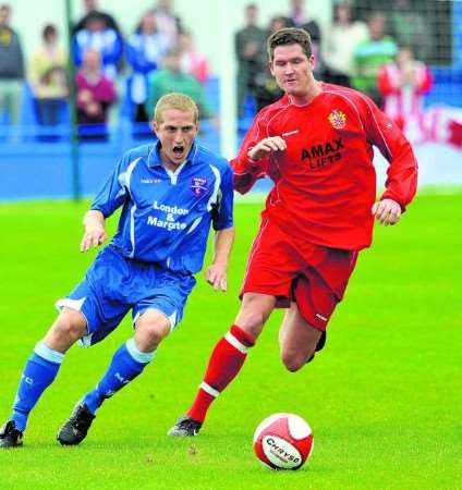 Margate (blue shirts) will be looking to bounce back in the cup after two league defeats in a week