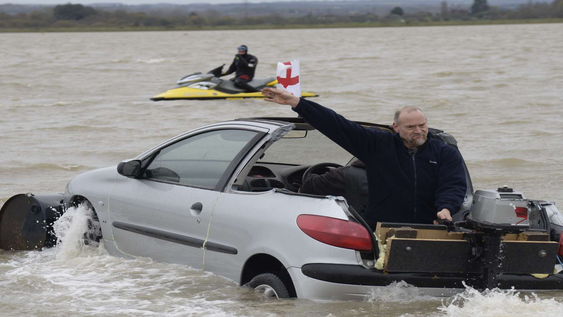 The raft heading out across the Swale