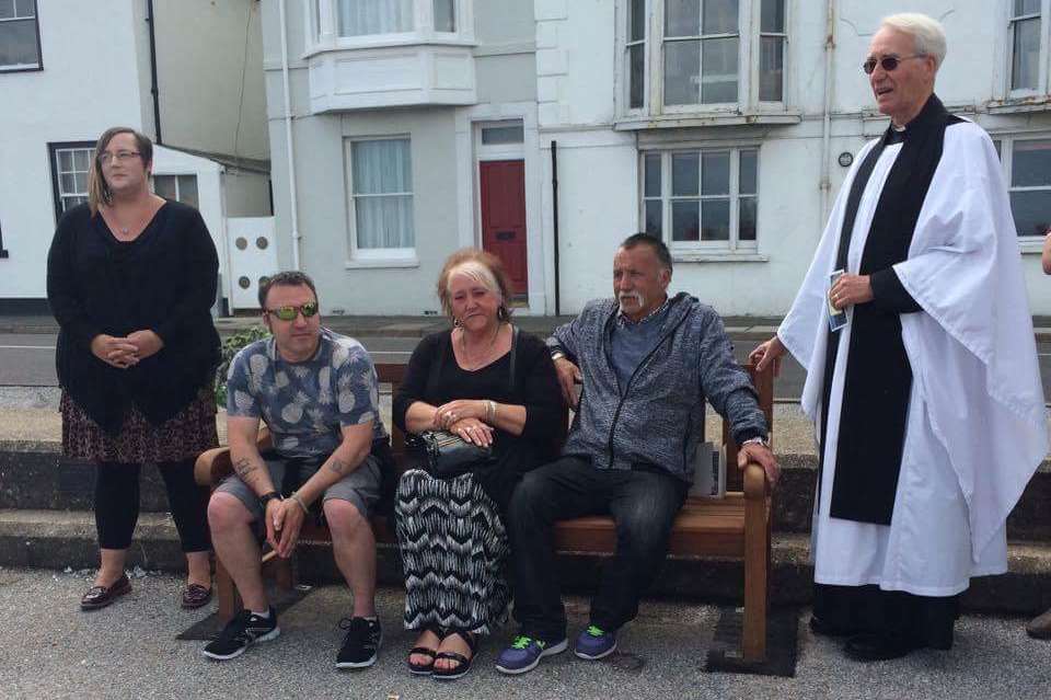 The Rev Christopher Dent, who carried out the dedication of Robert Wand's memorial bench