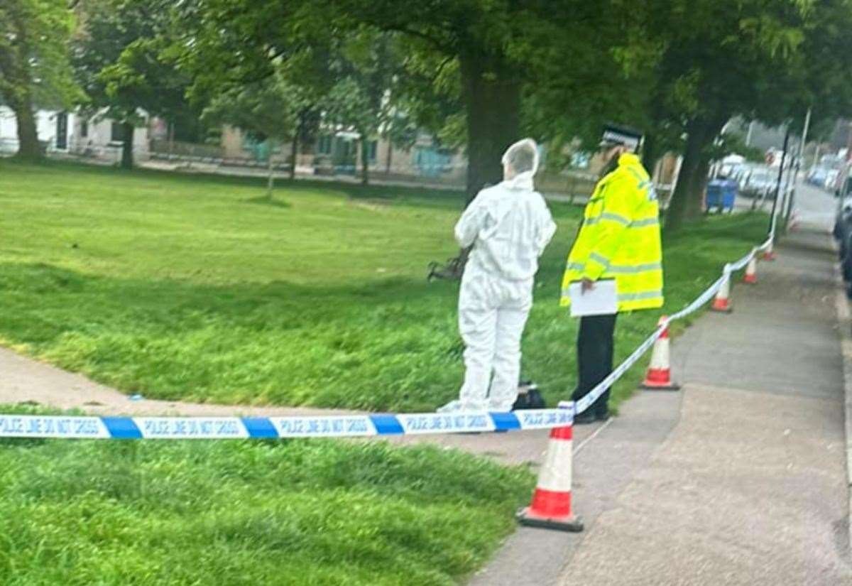 Boundary Park in Ramsgate was cordoned off by police. Picture: Jordan Collins