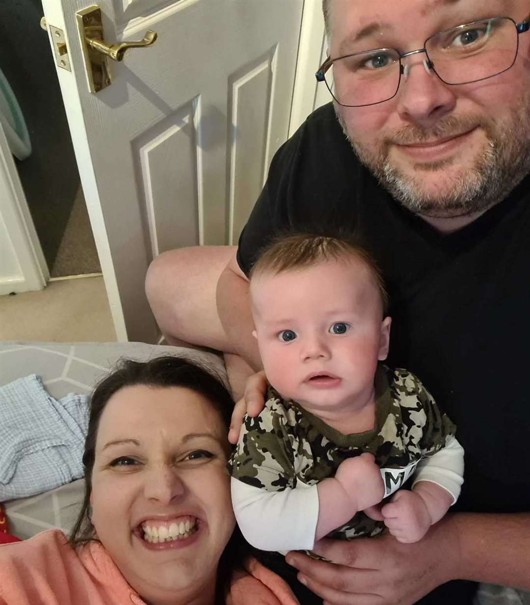 Baby Oliver Steeper with mum Zoe and dad Lewis