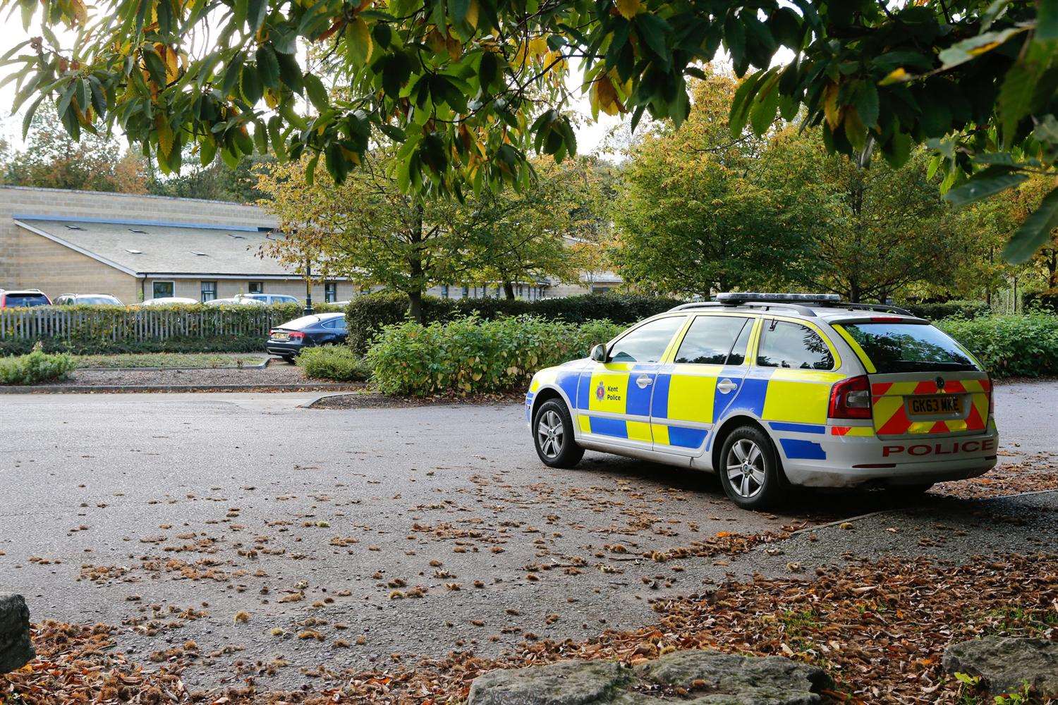 A patrol car outside the primary school