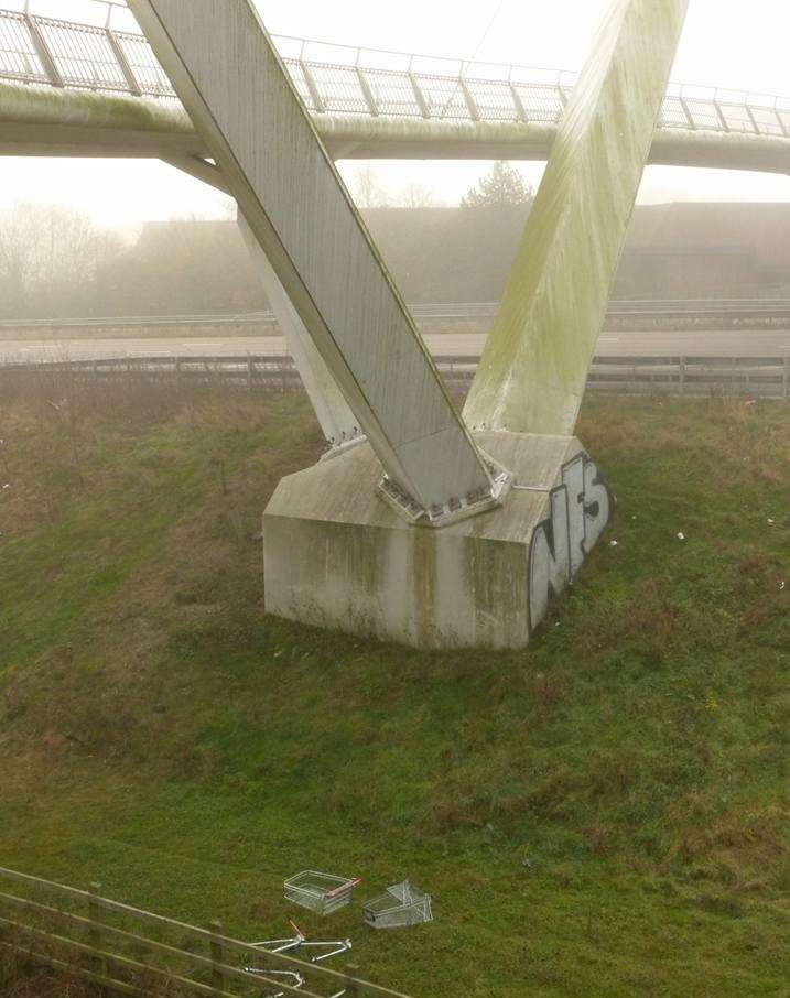 The trolleys under the Eureka skyway bridge